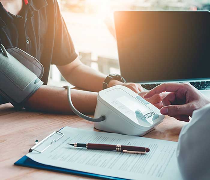 Doctor checking the patient at the clinic